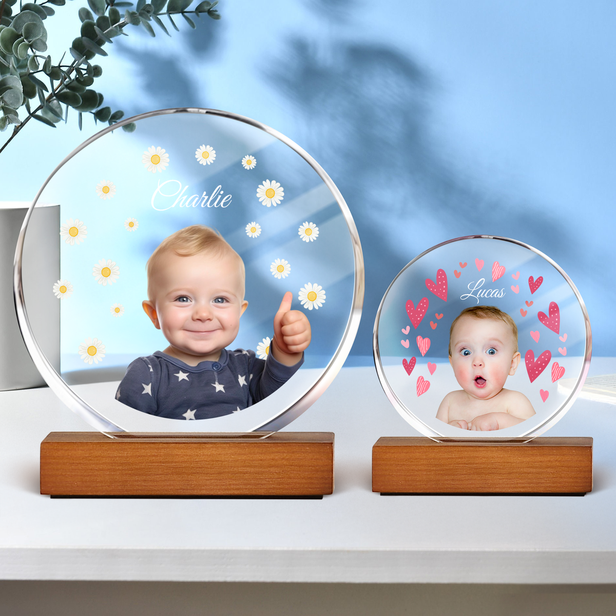 Custom Babys Photo First Round Acrylic Frame Block HO82 894158