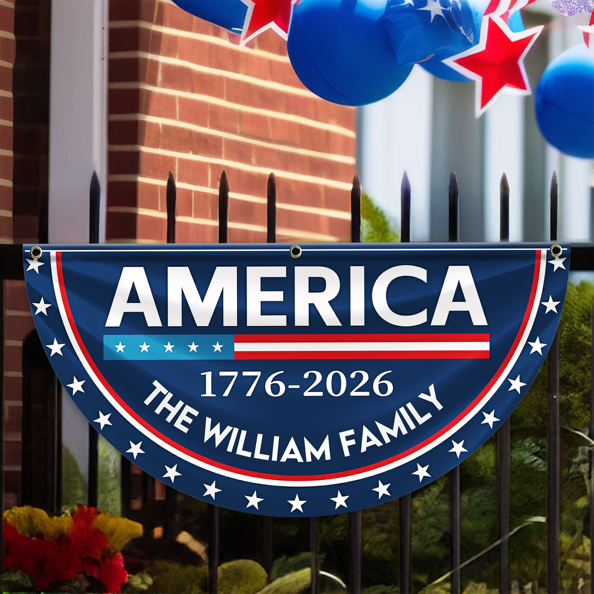 Celebrate America's 250 Years Anniversary Custom Family Name Non-Pleated Fan Flag CH07 910172