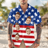 Custom Face American Flag Hawaiian Shirt Personalized Funny Independence Day Gift CH07 896108