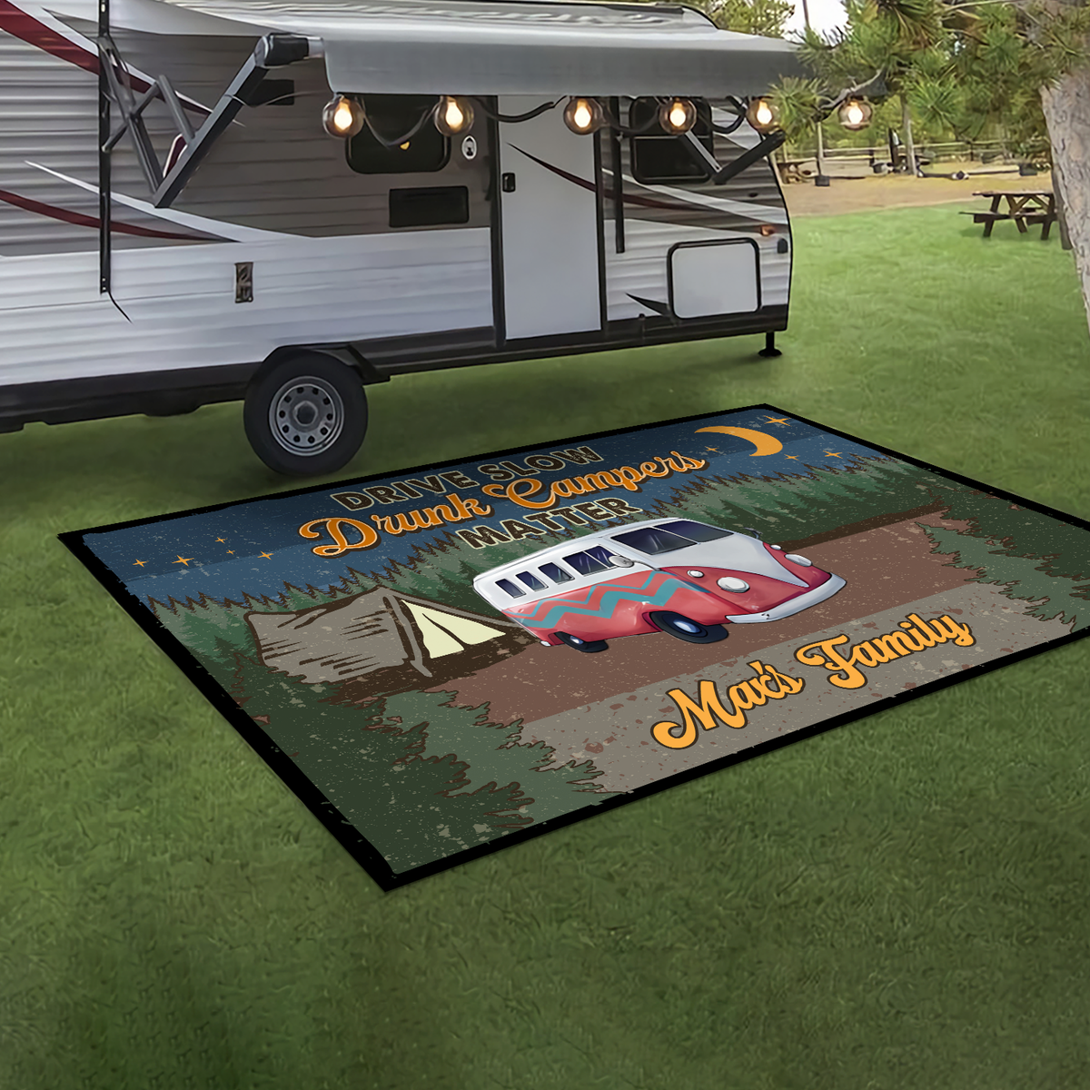 Personalized Retro Camping Patio Rug Gift For Family Love Camping CH07 896196