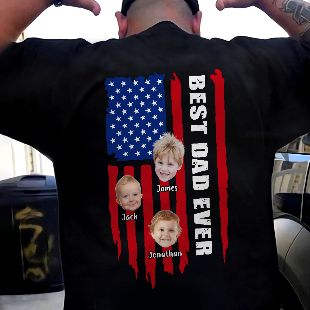 Custom Photo Best Dad Ever Back Shirt TH10 892907