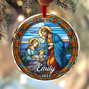 Custom Name Personalized Christmas Glass Ornament HA75 897816