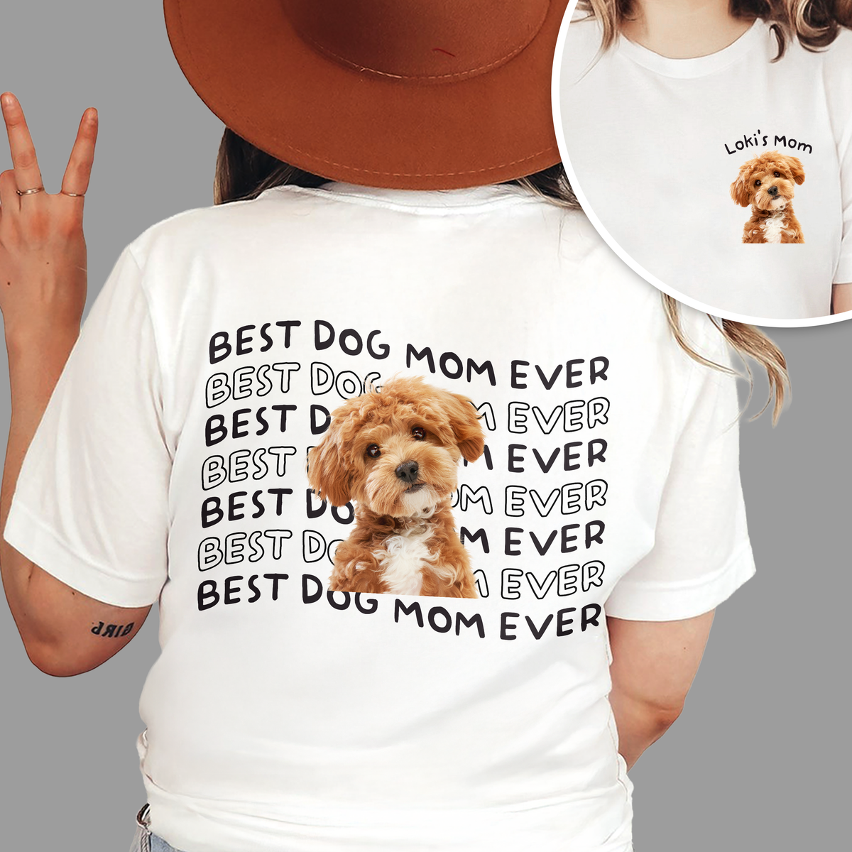 Custom Dog Photo Best Dog Mom Ever Back Front Shirt Gift For Dog Owner TH10 898787