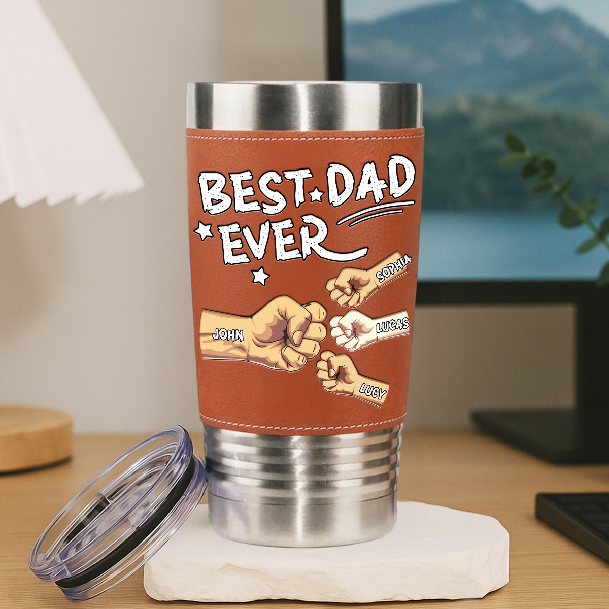 Best Dad Ever Leather Tumbler Gift For Dad TH10 894053