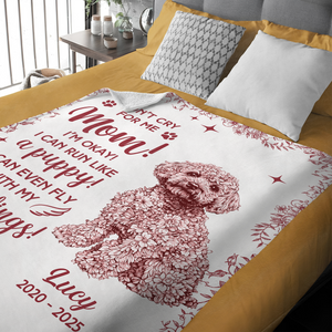 Dog Toile De Jouy Don't Cry For Me Mom - Personalized Blanket CH07 896086