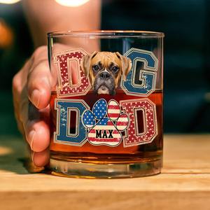 Custom Photo Best Dog Dad, Best Scooper Whiskey Glass Gift For Father's Day, Dog Lovers HO82 894032