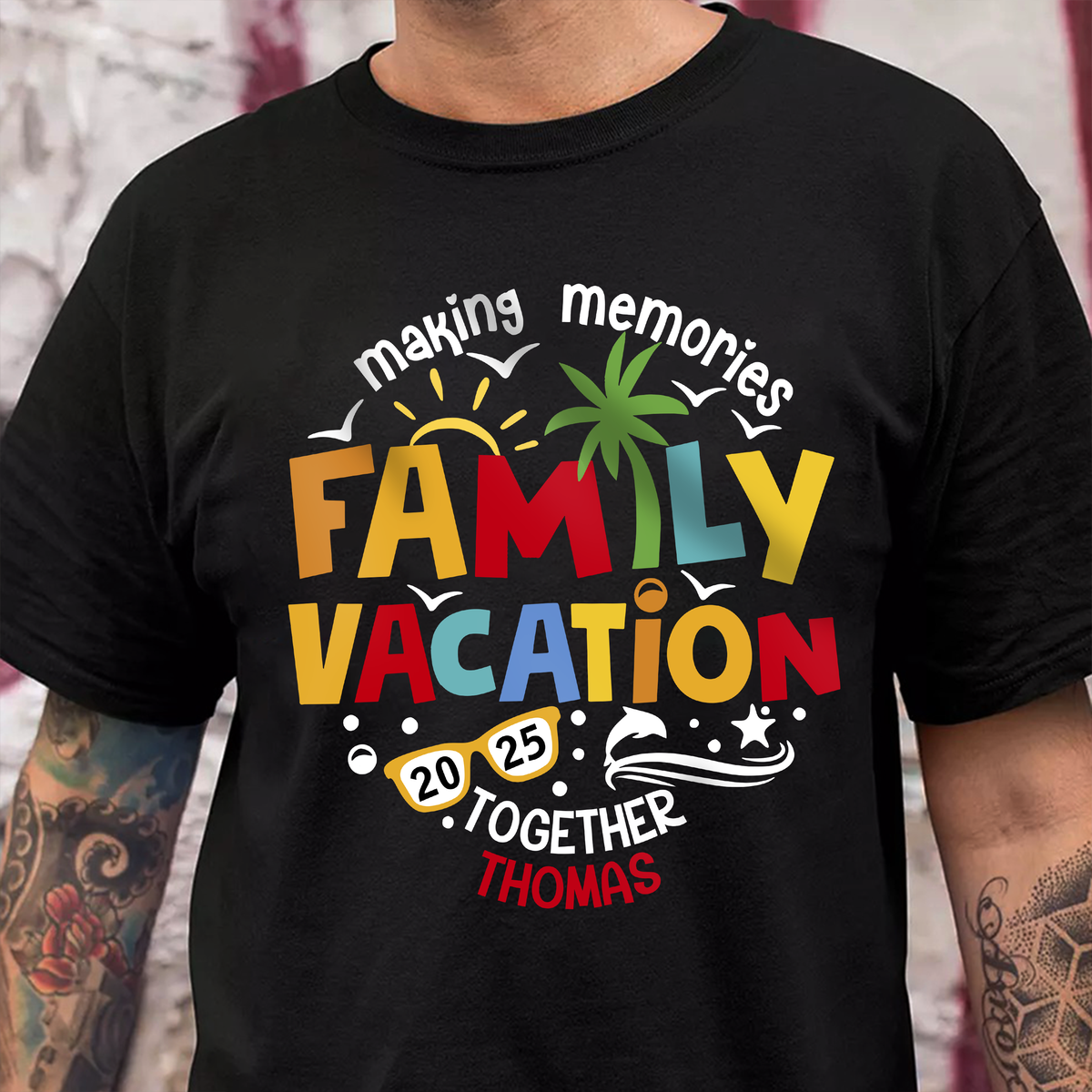 Personalized Family Vacation 2025 Making Memories Together Dark Shirt LM32 893811