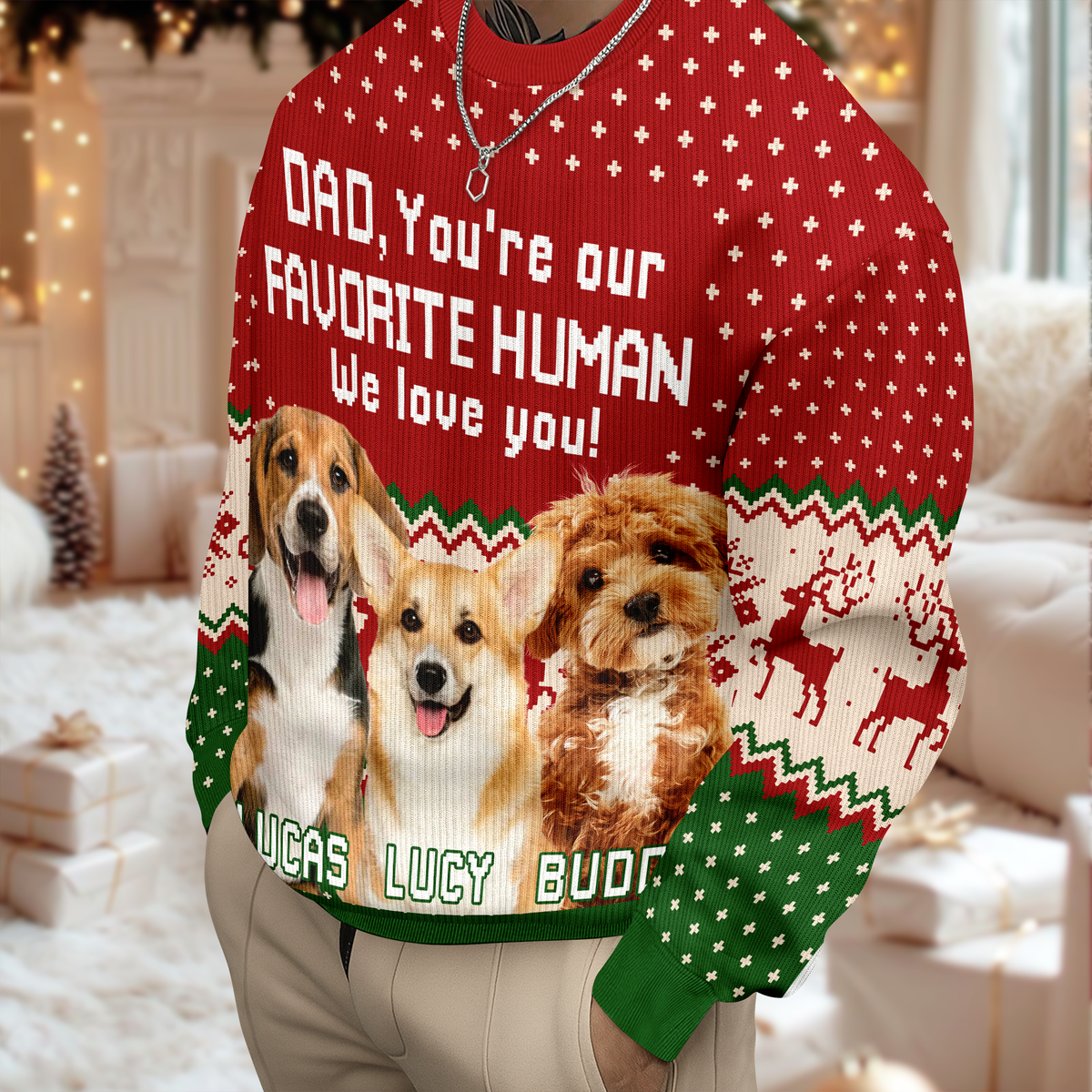 Custom Photo You're My Favorite Human Dog Cat Ugly Sweater HA75 892902
