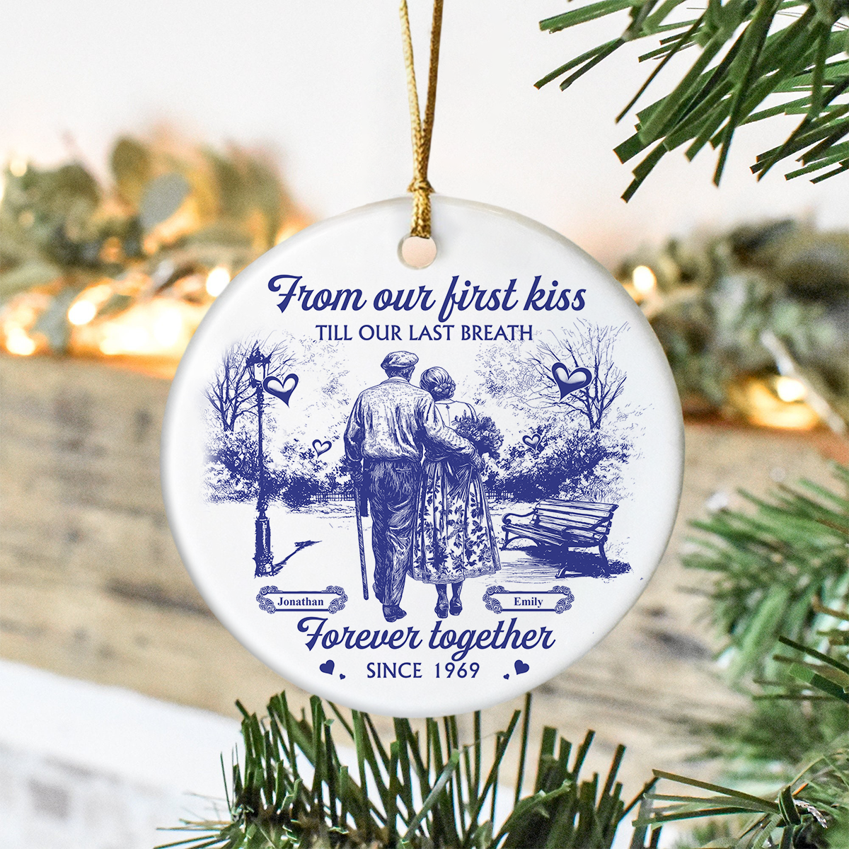 You & Me We Got This Couple Toile De Jouy Ceramic Ornament Personalized Gift For Couple, Wife, Husband HO82 894704