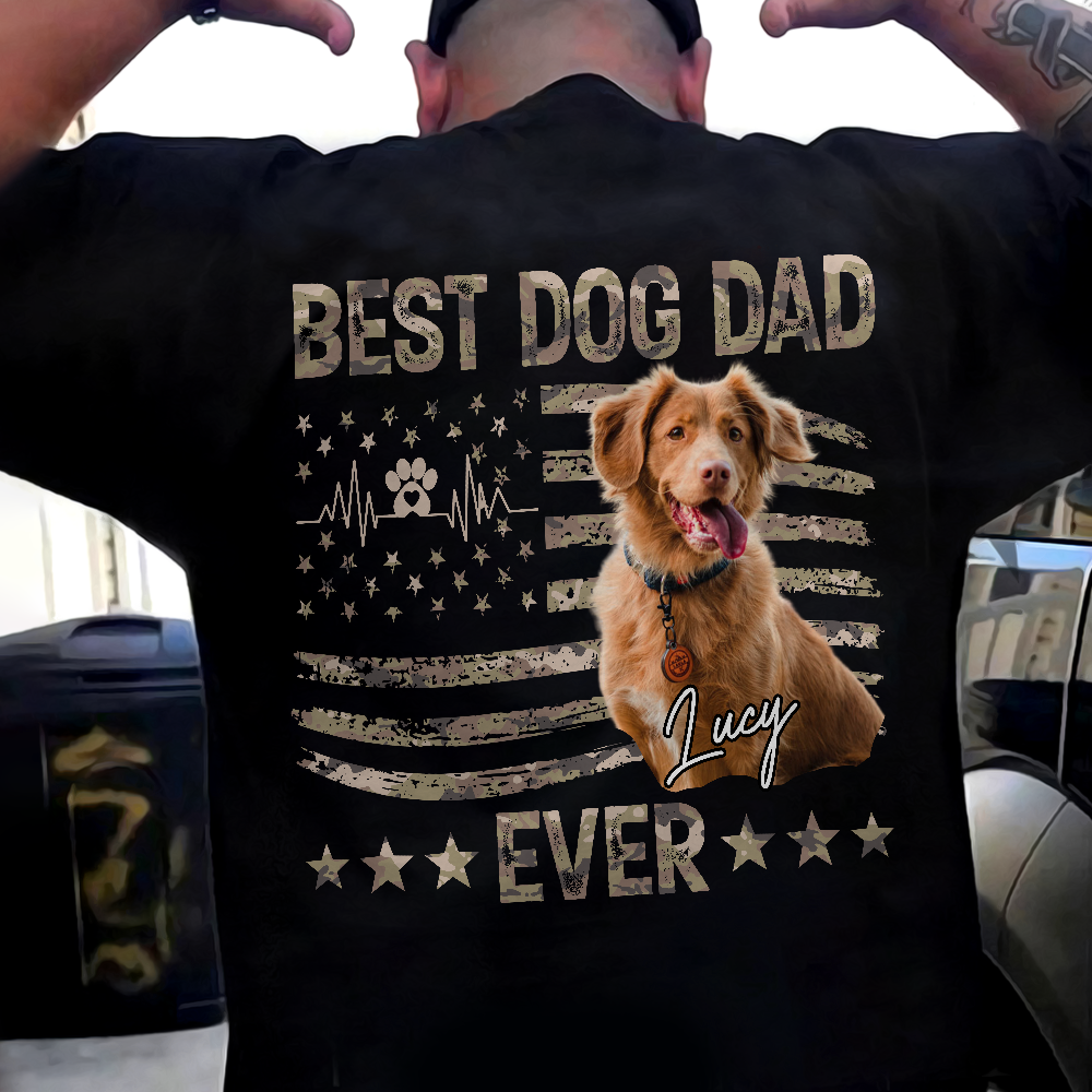 Custom Photo Best Dog And Cat Dad Ever Dark Shirt CH07 895888