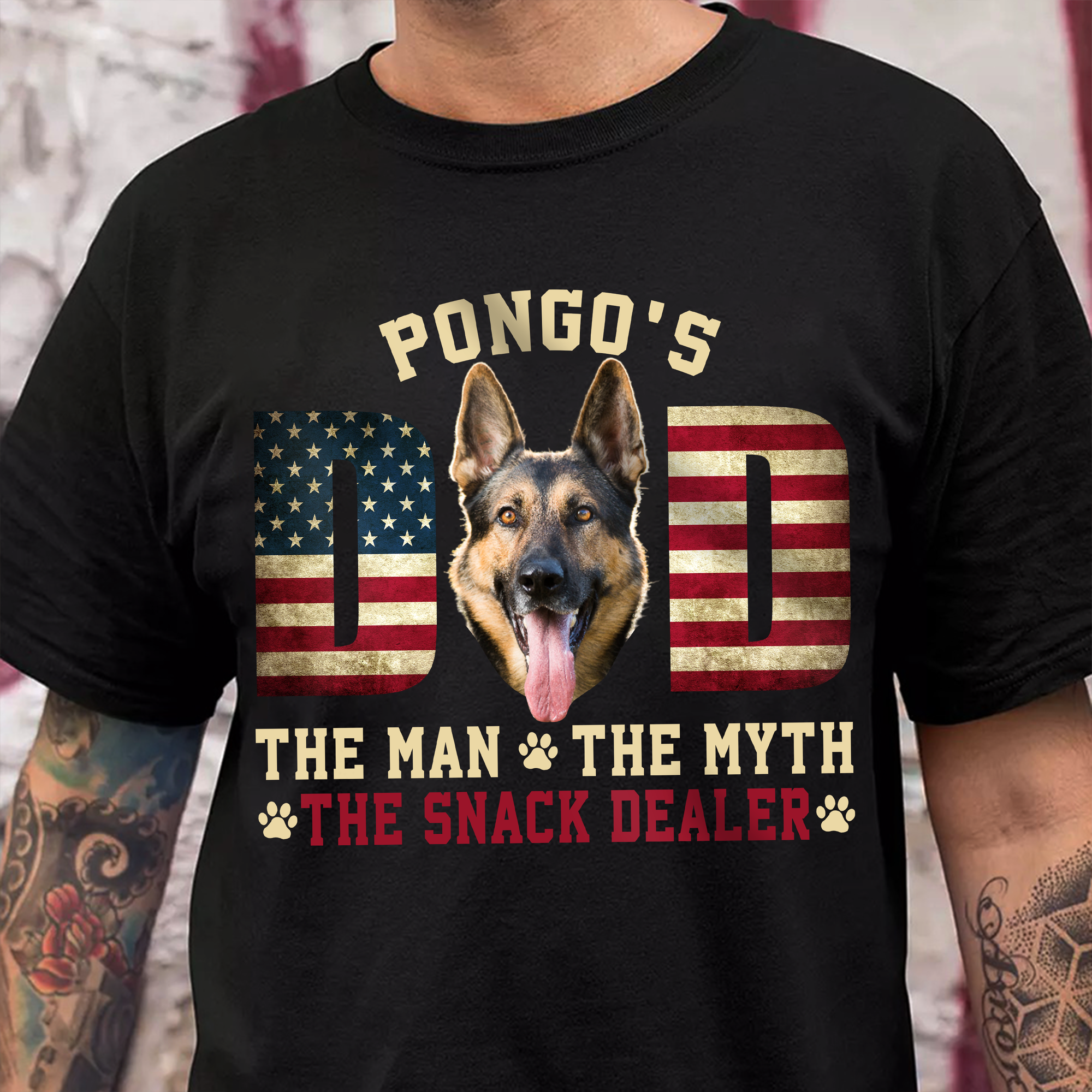 Custom Photo Dog - Dog's Dad The Man The Myth The Dealer American Flag Dad Shirt HA75 892440