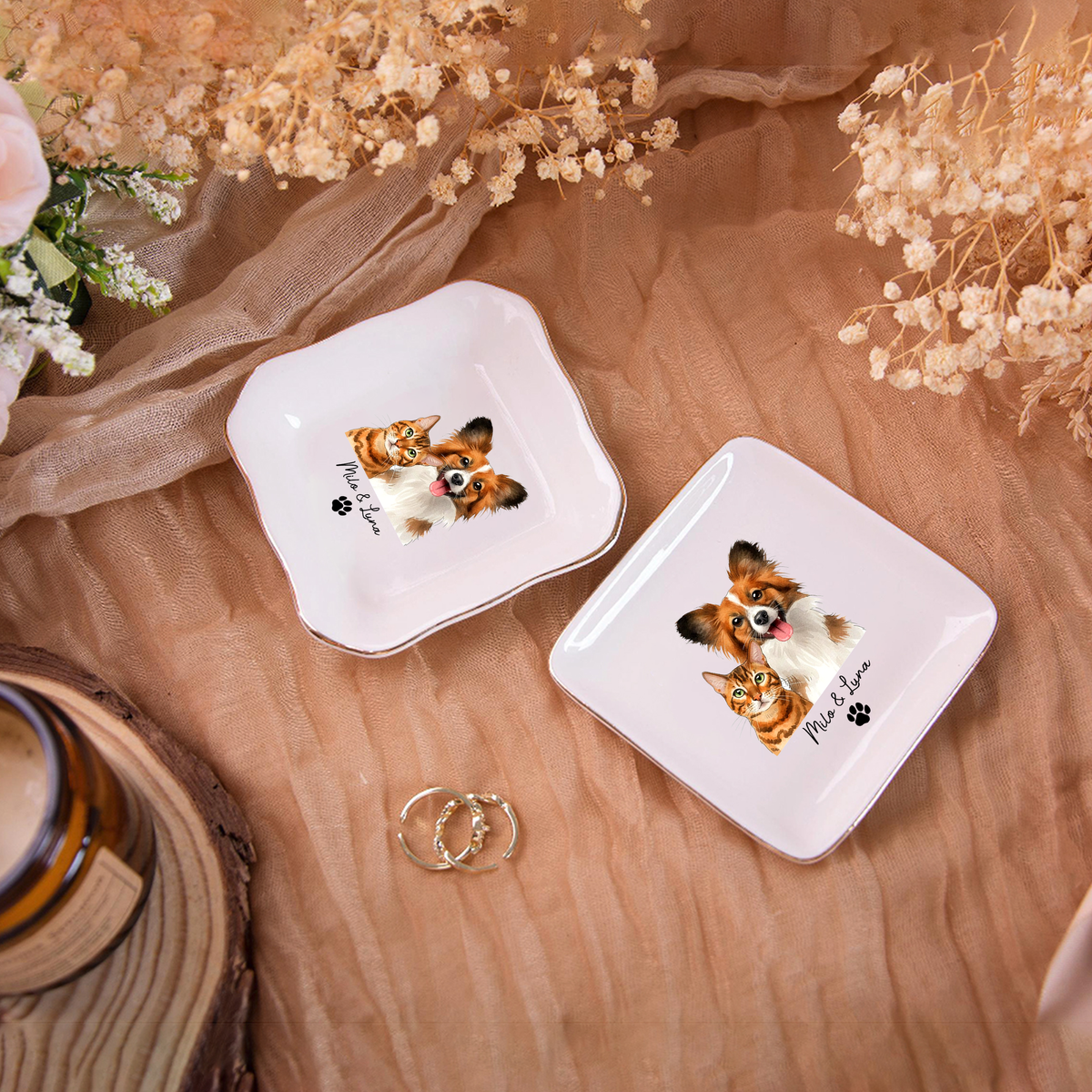 Custom Pet Photo Ring Dish Gift For Dog And Cat Lovers HO82 901098