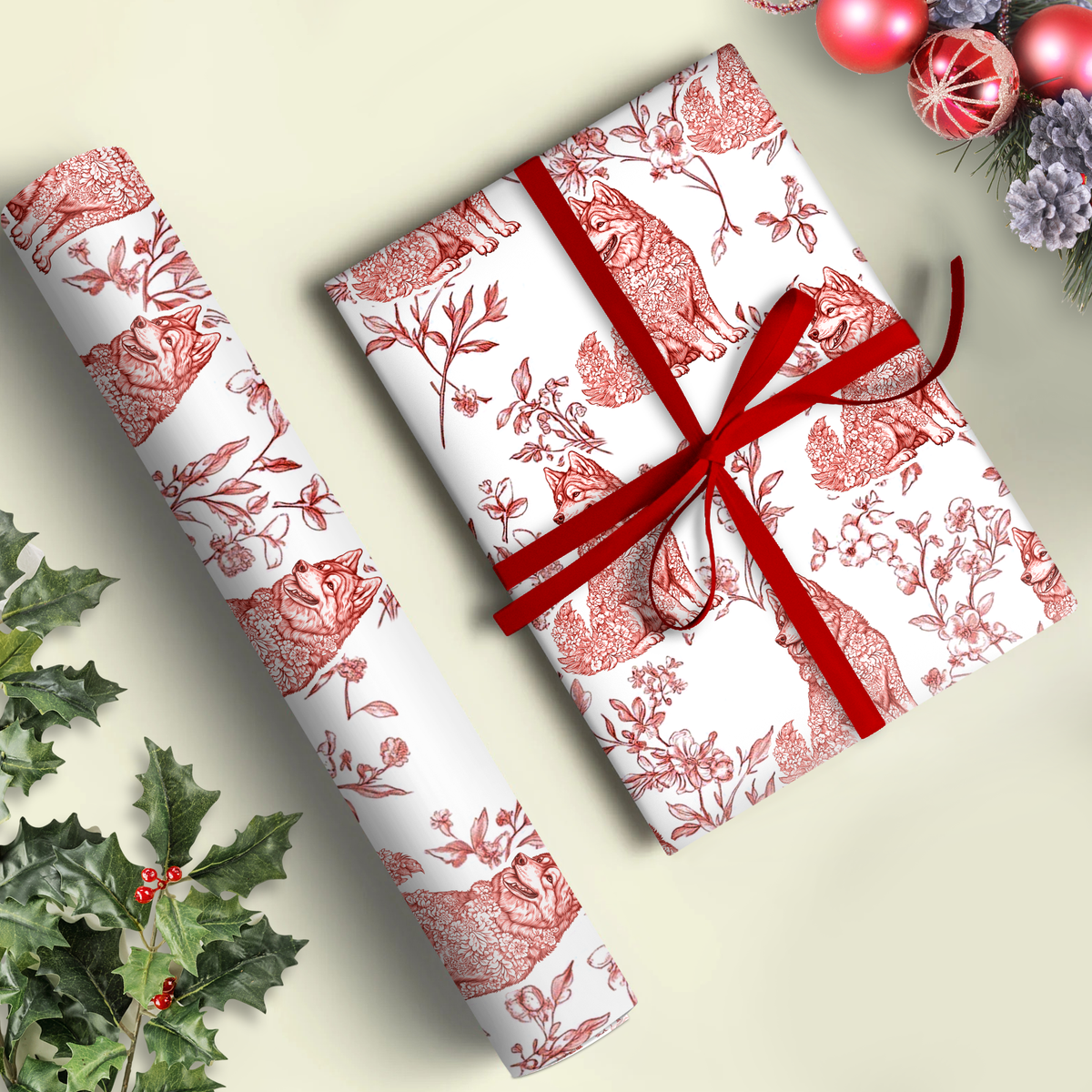 Dog Toile Fabri - Personalized Wrapping Paper Gift For Dog Lover CH07 896304