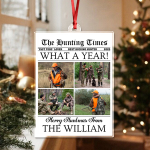 Custom Photo What A Year Acrylic Ornament Christmas Gift For Hunting Lovers HO82 894686
