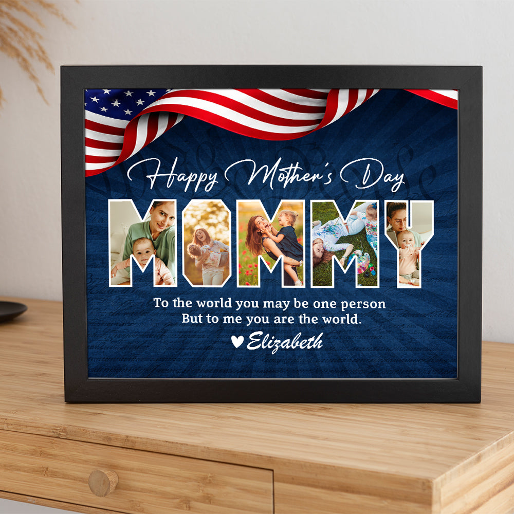 Upload Photo Happy Mother's Day US Flag Picture Frame HA75 898978