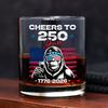 Custom Dog Photo With Big Foot Cheer To 250 Years Of Freedom Patriot Whiskey Glass LM32 895275