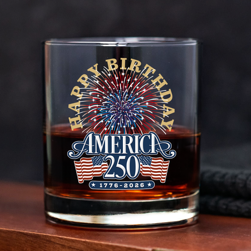 America 250 Semiquincentennial Fireworks Celebration Whiskey Glass HO82 894612