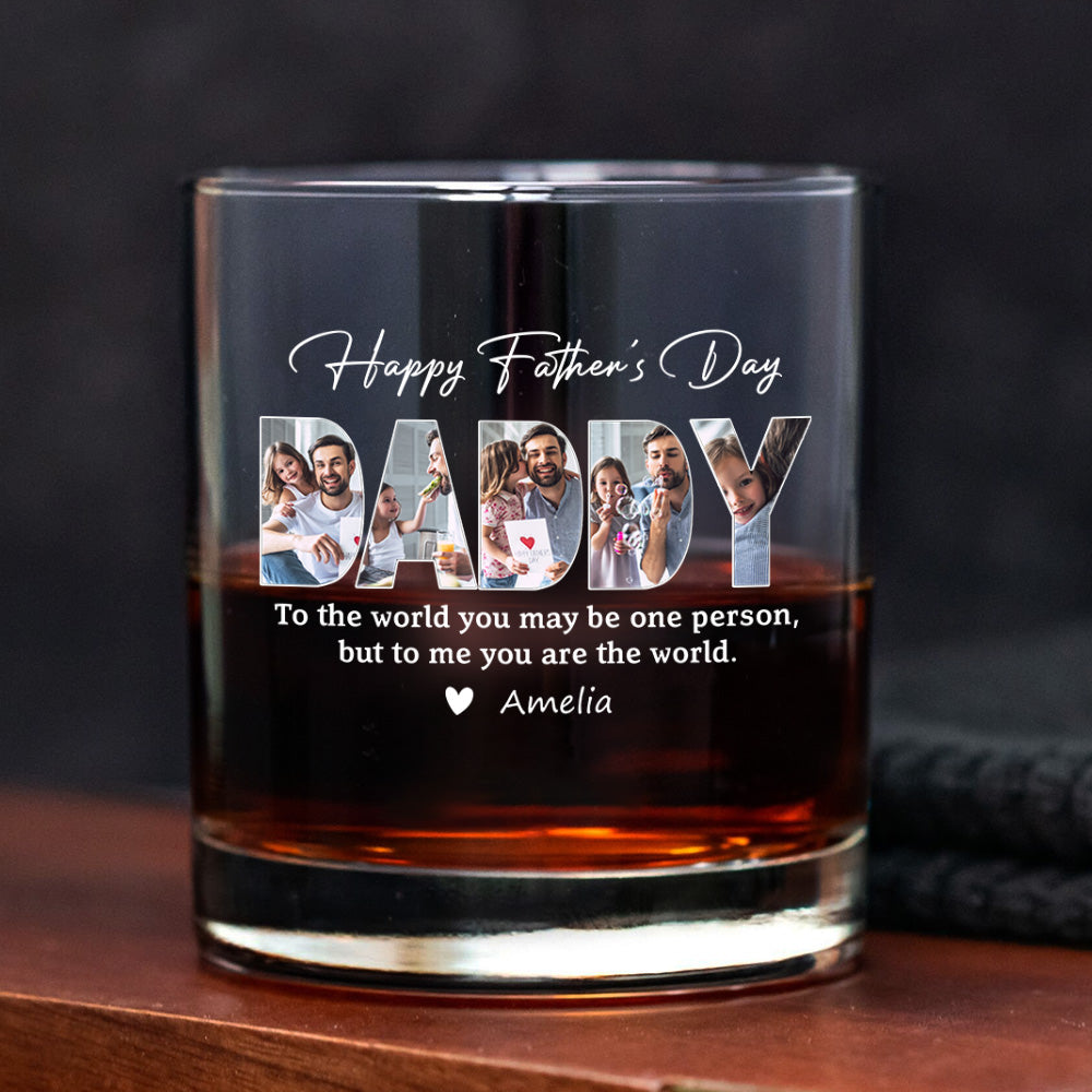Custom Photo Happy Father's Day Family Whiskey Glass TH10 892867