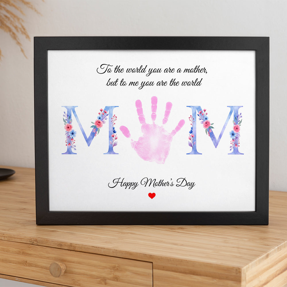 Personalized Floral Mom Handprint Picture Frame – Mother’s Day Keepsake Gift HO82 901590