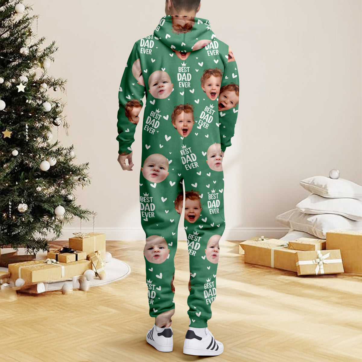 Custom Face Best Dad, Mom Ever Onesie Pajamas, Personalized Gift For Family LM32 669733