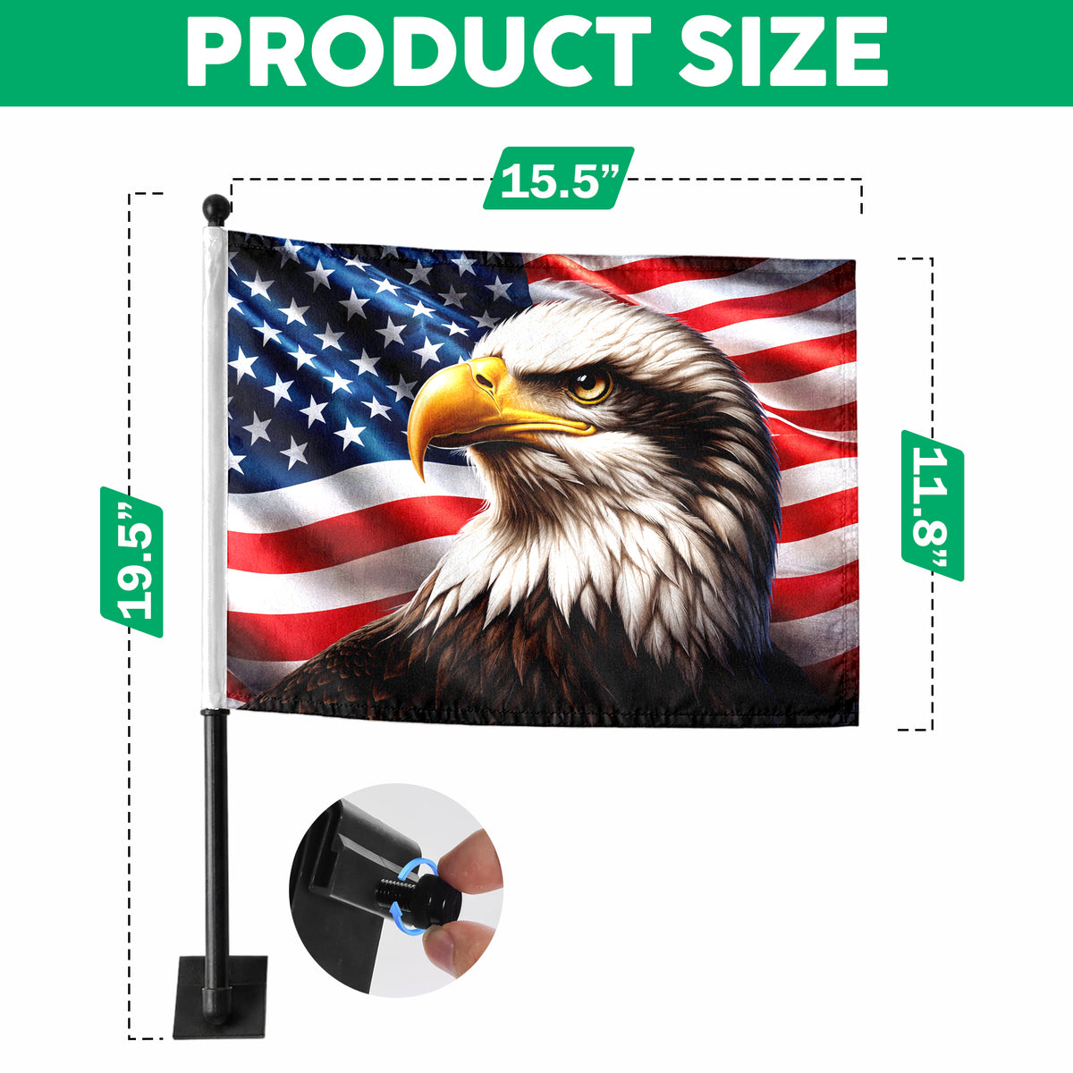 Patriotic American Eagle Independence American Car Flag HO82 900948