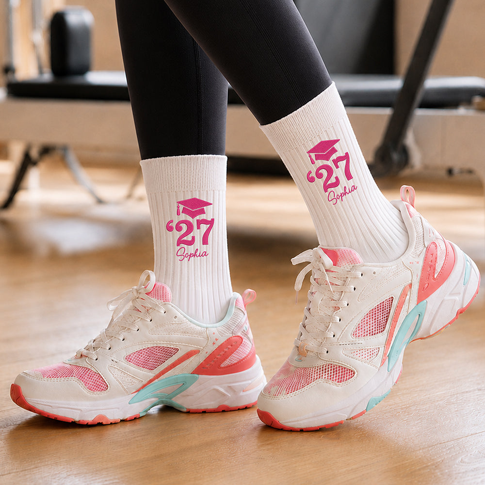 Custom Name Graduation Socks 2027 - Personalized Senior Gift for Her LM32 669919