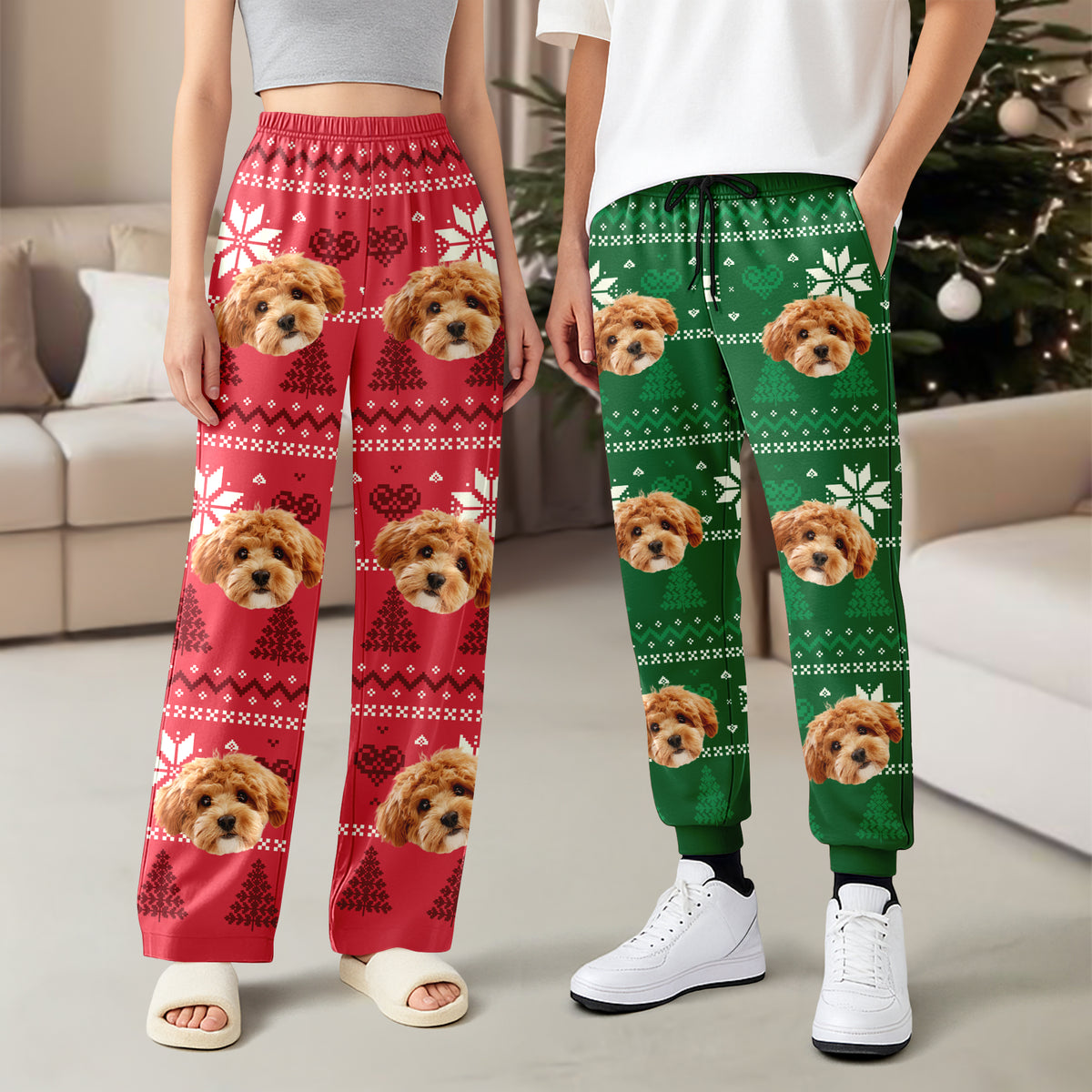 Christmas Is Coming Aztec Pattern - Custom Dog Face Photo Sweatpants Christmas Gift For Dog Lovers CH07 896326