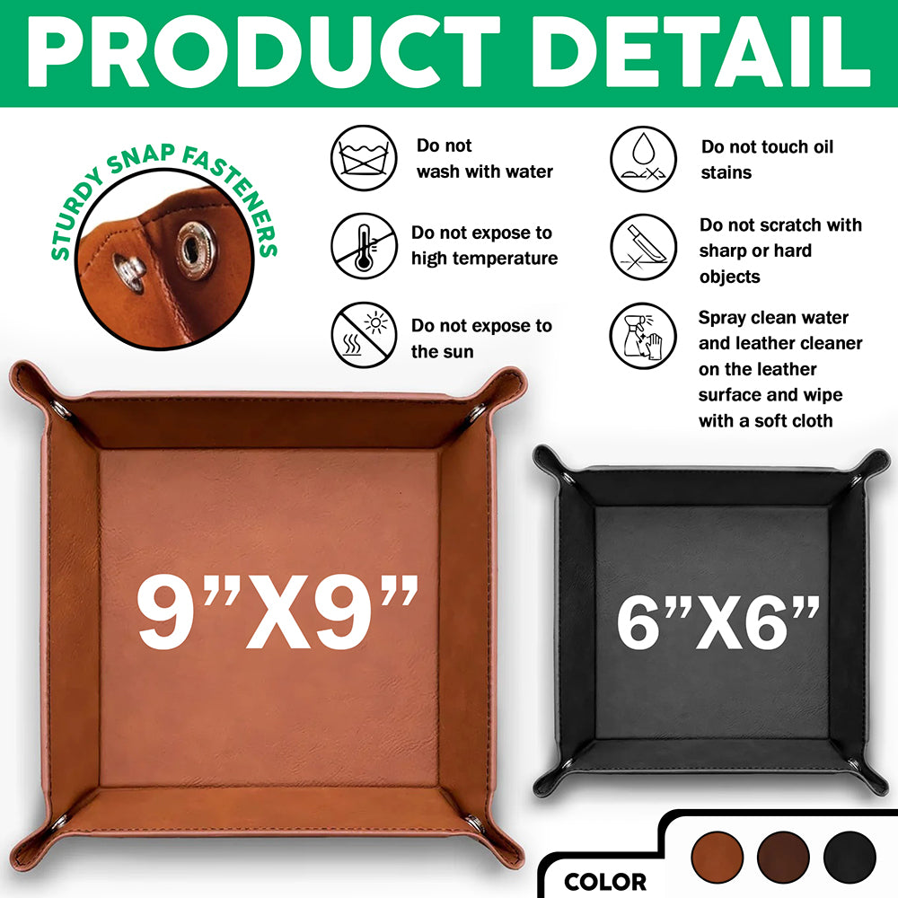 Custom Photo Personalized Leather Valet Tray for Dad Father's Day Gift HA75 921274