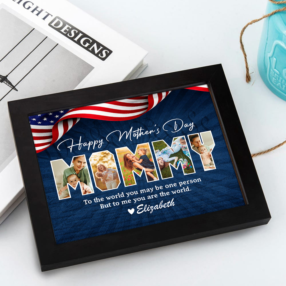 Upload Photo Happy Mother's Day US Flag Picture Frame HA75 898978