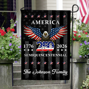 Custom Family Name 250 Years American Anniversary Garden Flag CH07 910036