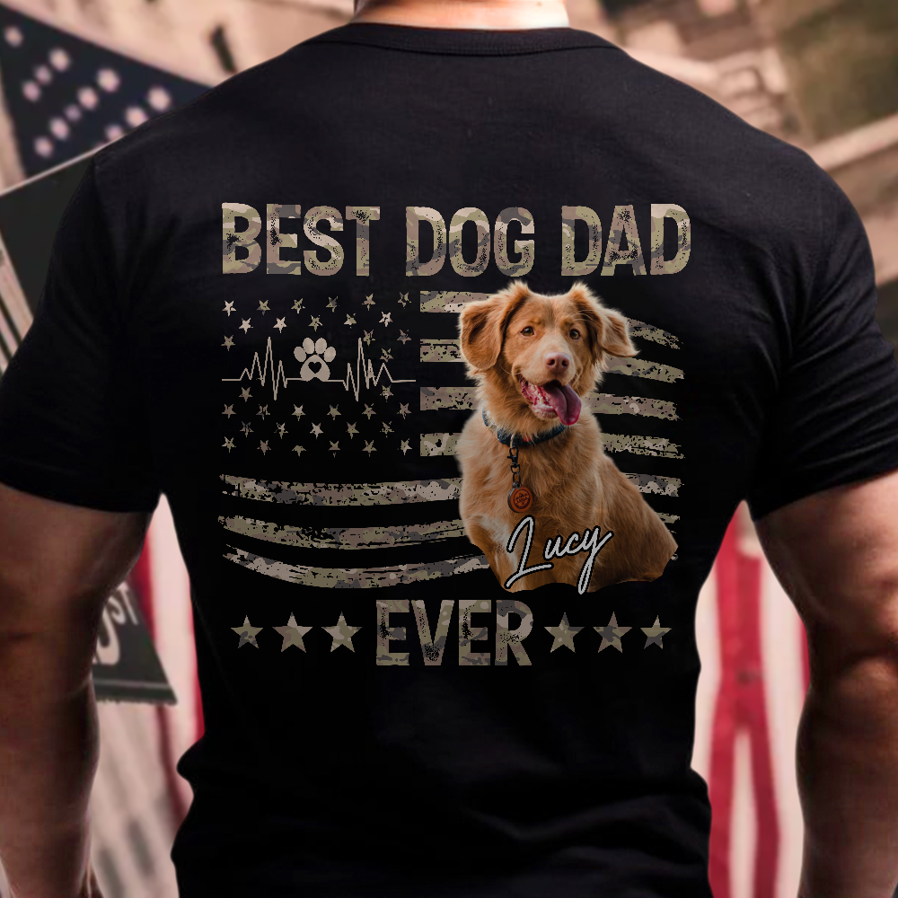 Custom Photo Best Dog And Cat Dad Ever Dark Shirt CH07 895888