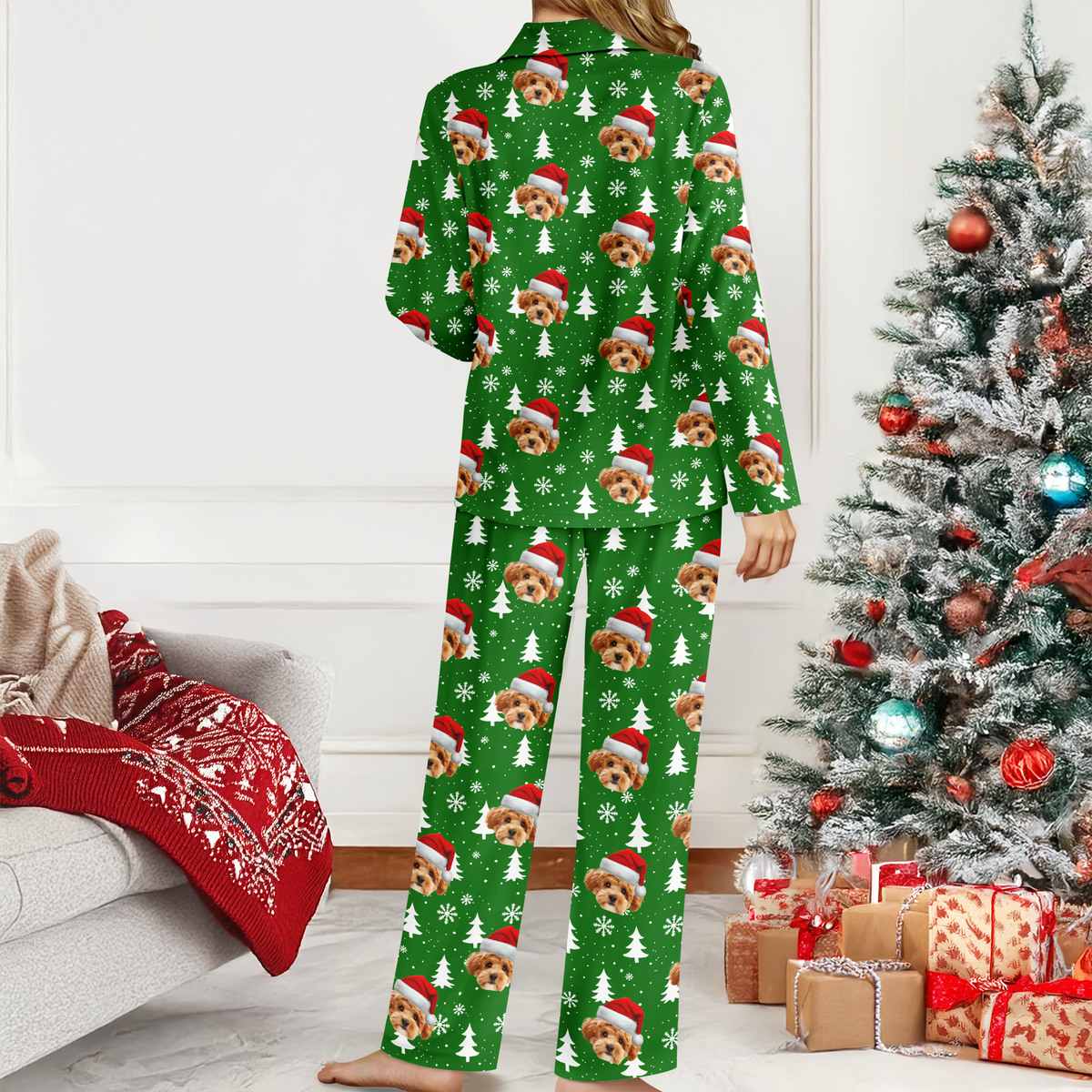 Custom Photo Dog Cat Face Christmas Pajamas Gift For Pet Lovers CH07 896620