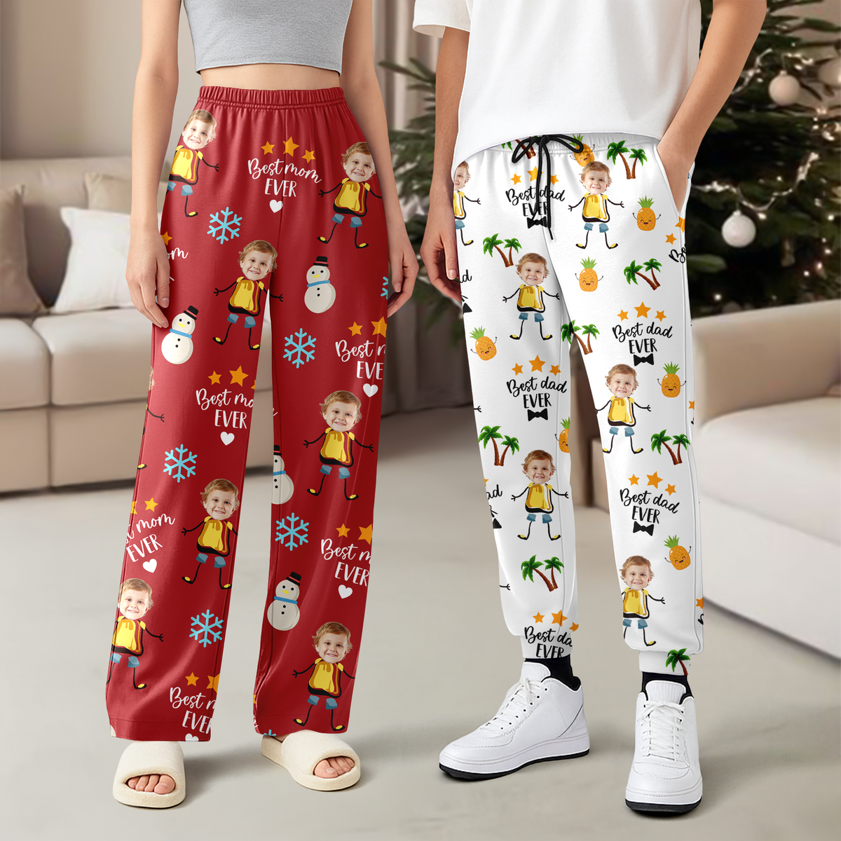 Custom Face Kid Best Mom Ever, Best Dad Ever Sweatpants HA75 892868