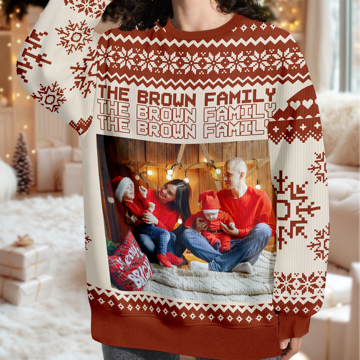 Custom Photo Family Gathering Festive Vibe - Personalized Unisex Ugly Sweater CH07 896960
