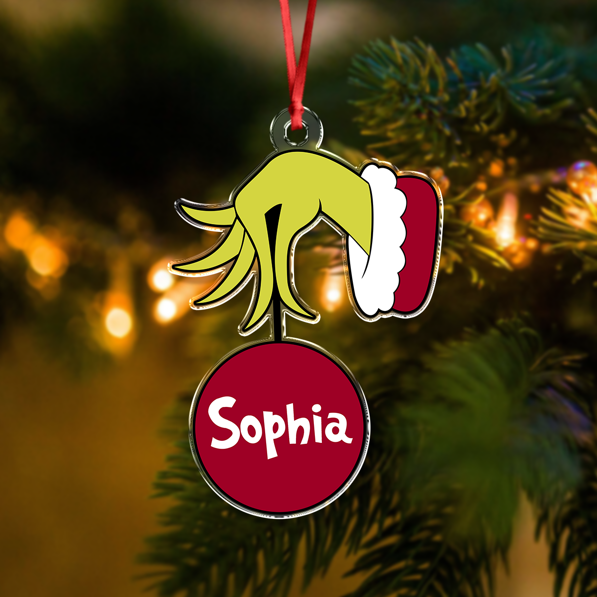 Personalized Elf Hold Christmas Ball Acrylic Ornament TH10 896391