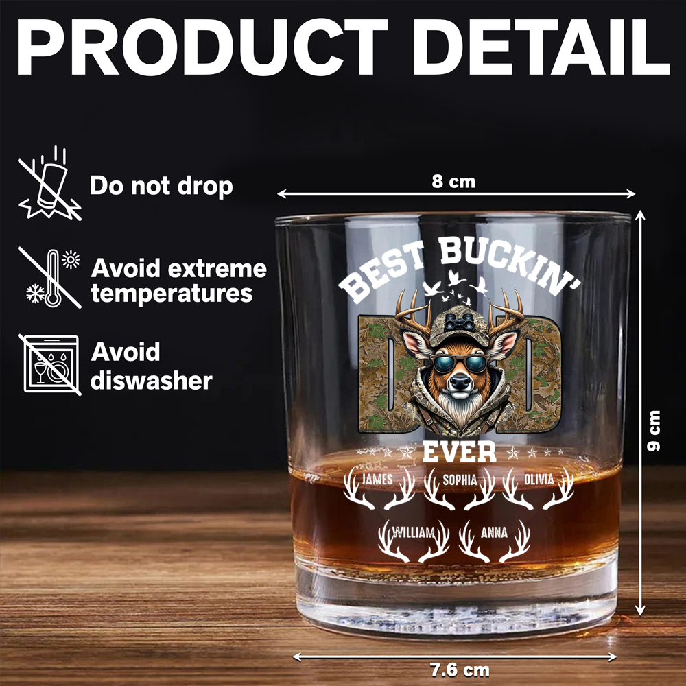 Best Buckin' Dad Hunter Whiskey Glass Personalized Gift For Hunter, Dad HO82 893806
