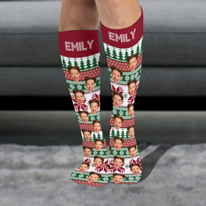 Custom Photo Family Christmas Socks Christmas Gift for Loved Ones TH10 894435