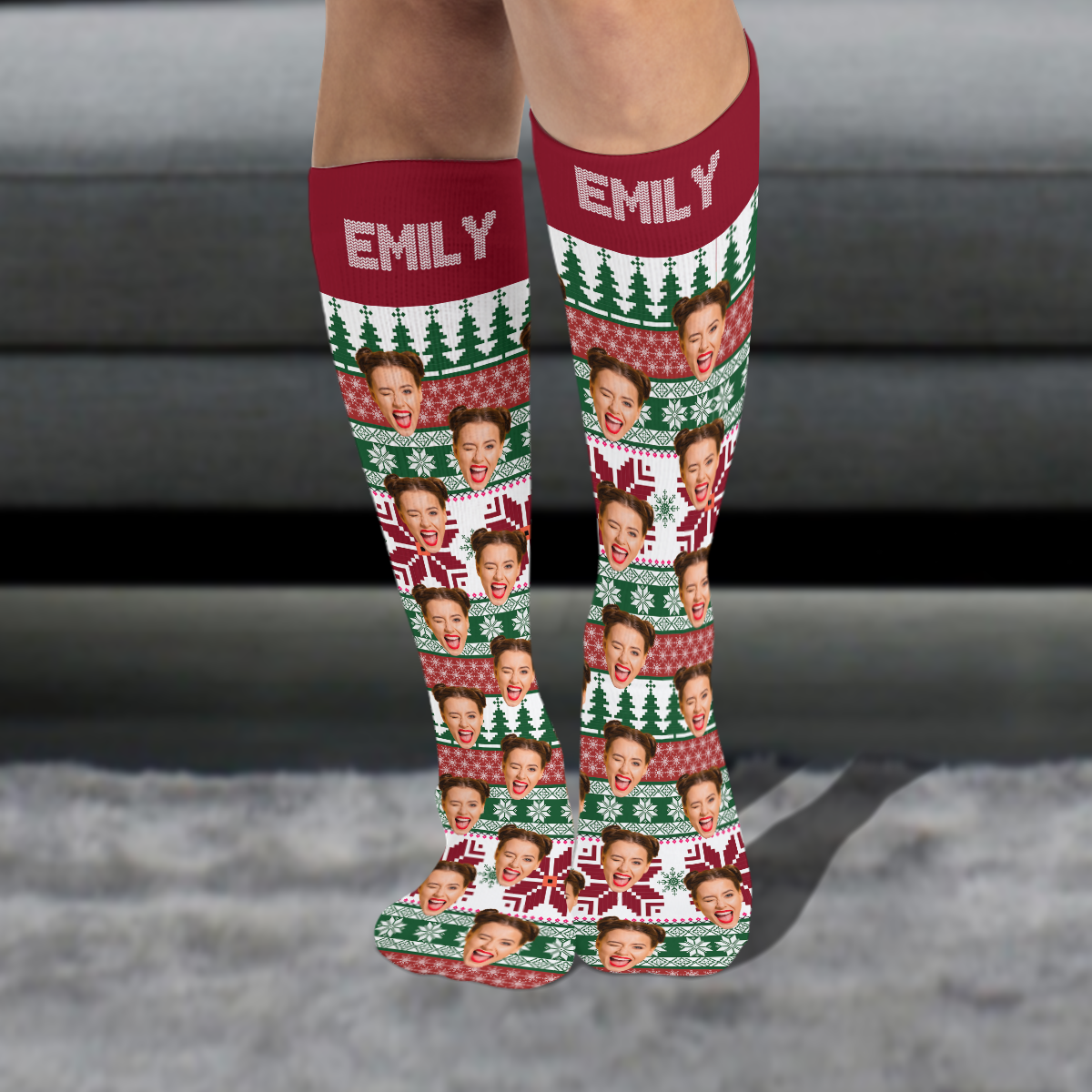 Custom Photo Family Christmas Socks Christmas Gift for Loved Ones TH10 894435