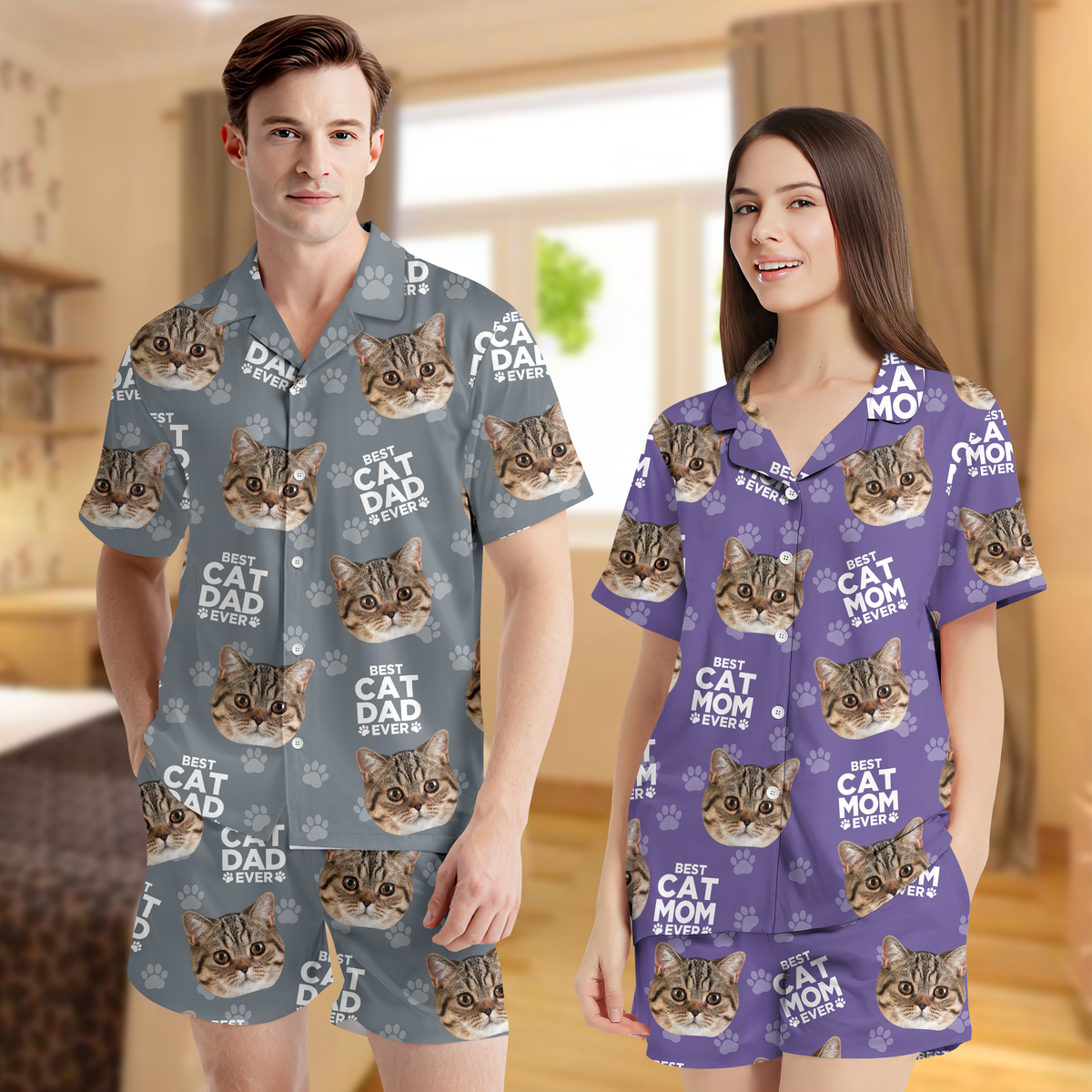 Custom Photo Best Dad Mom Ever For Pet Lover Short Pajamas TH10 894159