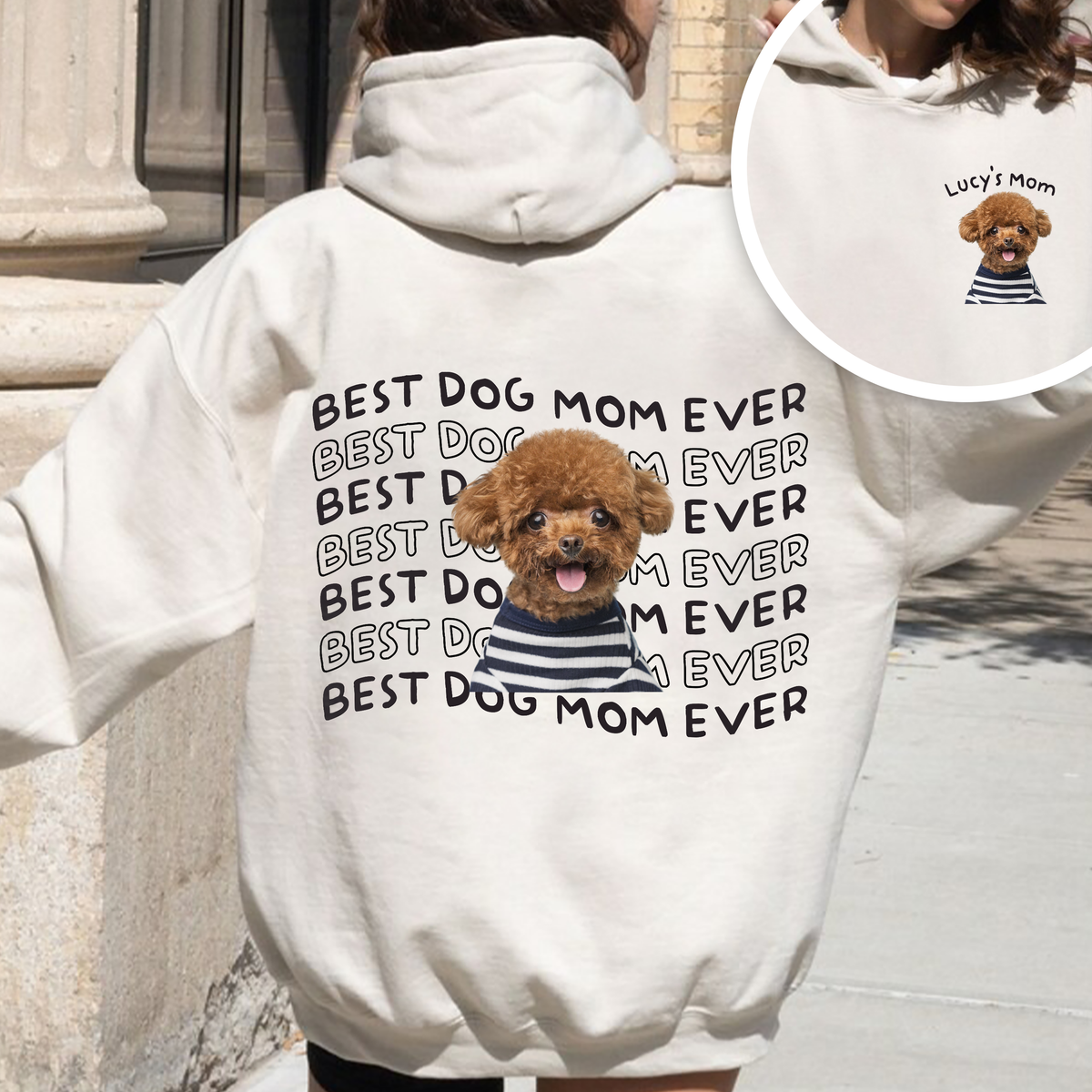 Custom Dog Photo Best Dog Mom Ever Back Front Shirt Gift For Dog Owner TH10 898787