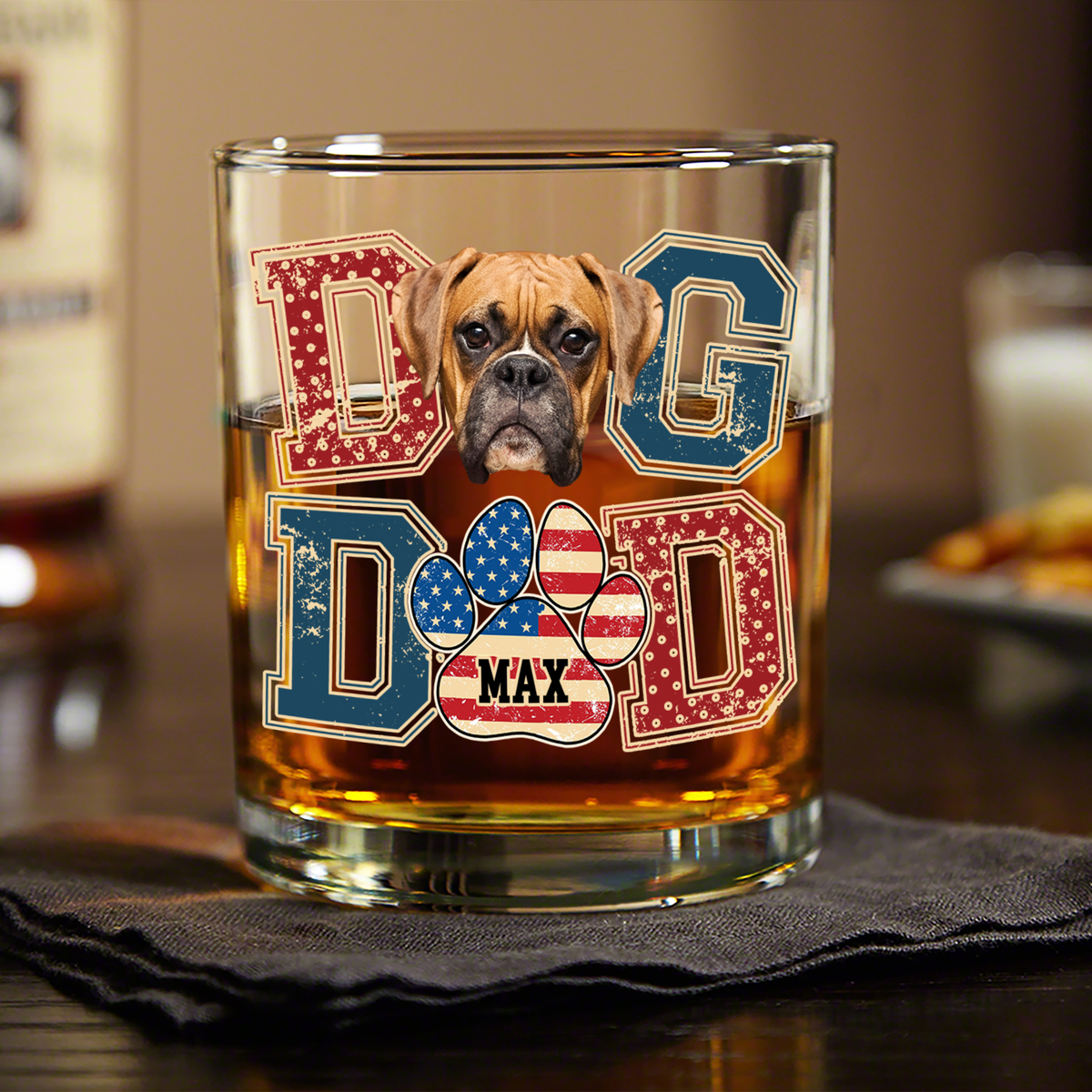 Custom Photo Best Dog Dad, Best Scooper Whiskey Glass Gift For Father's Day, Dog Lovers HO82 894032