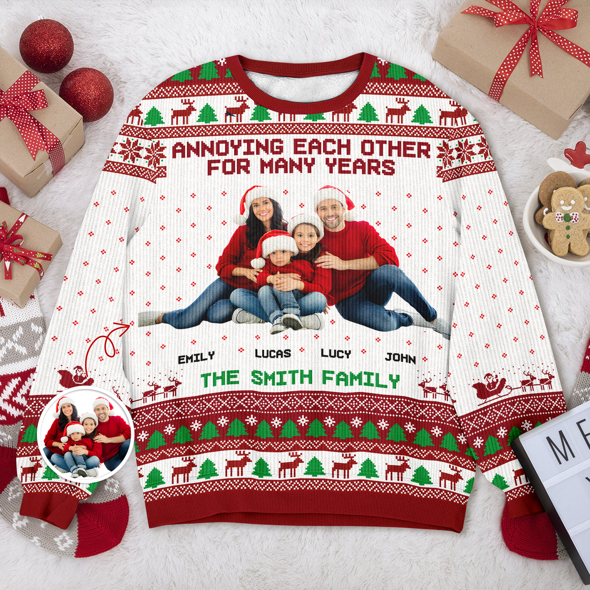 Custom Family Photo Annoying Each Other For Many Years Ugly Sweater TH10 894951