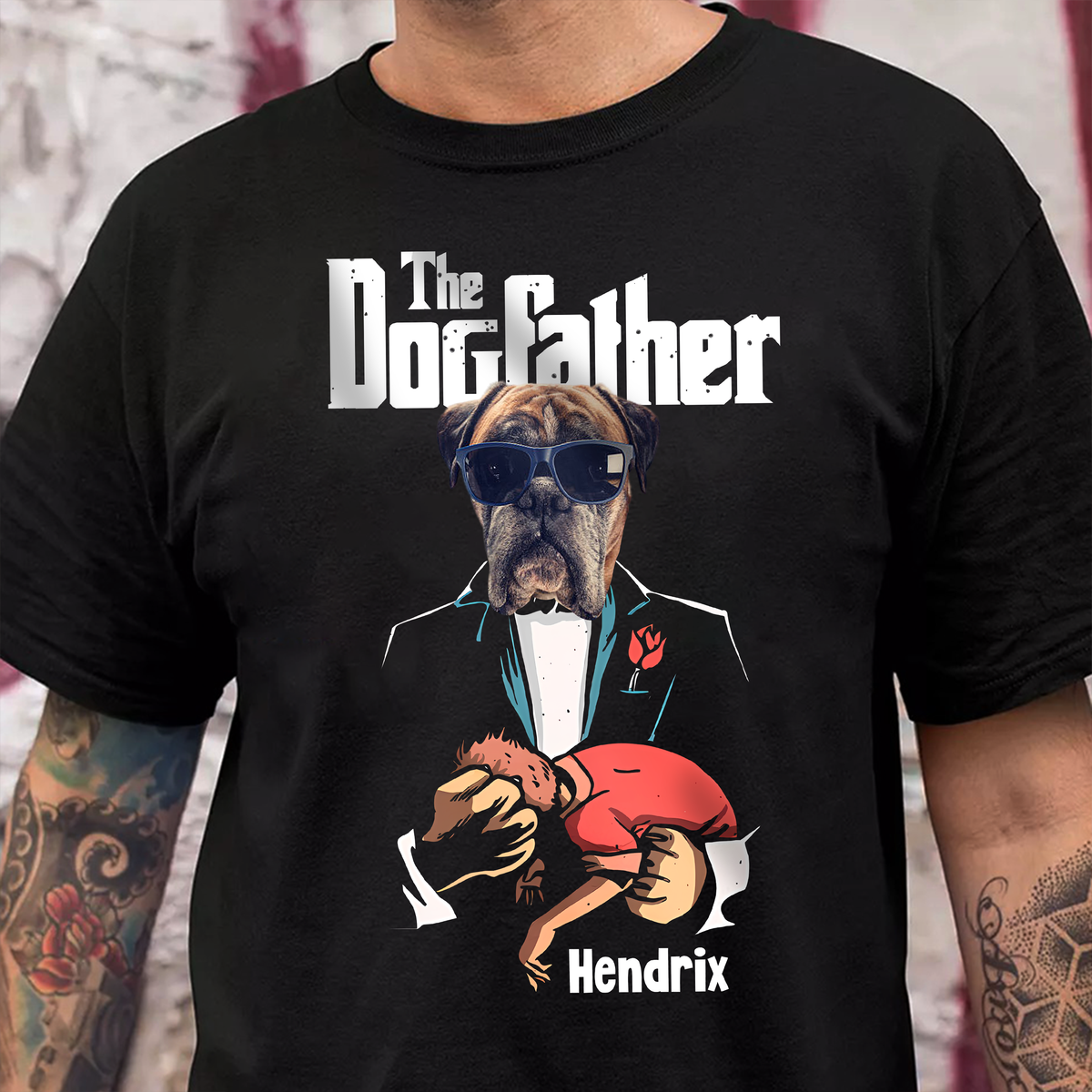 Custom Dog Photo The Dogfather Shirt Personalized Gift For Dog Dad HO82 893868
