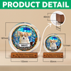 Custom Photo and Name Christmas Dog Cat Round Acrylic Frame Block CH07 899020