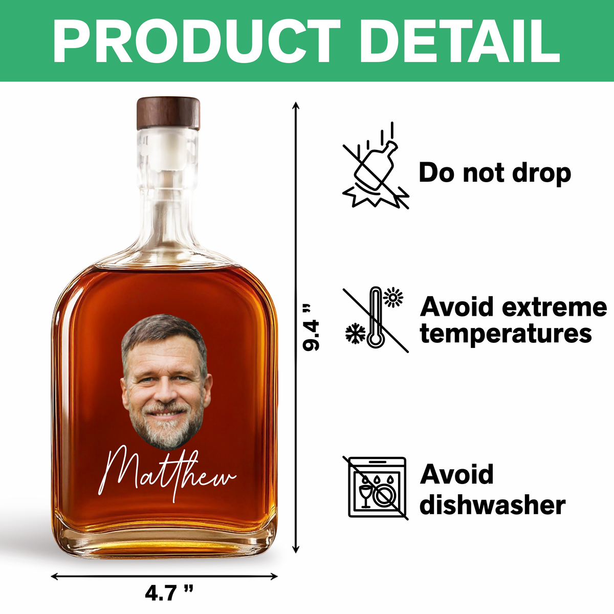 Custom Face Photo And Name On Whiskey Bottle TH10 894011