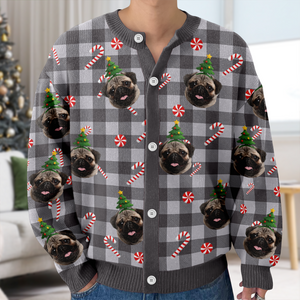 Custom Dog Photo Christmas Pattern Cardigan Christmas Gift HO82 900400
