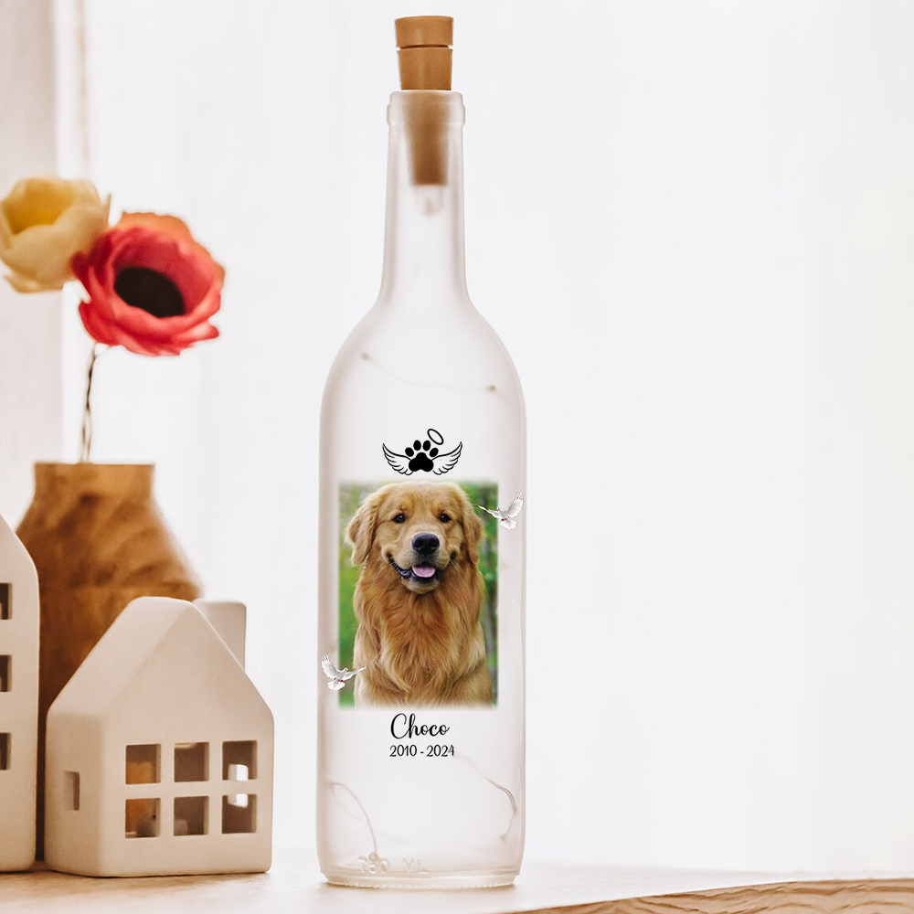 Custom Photo When You See Me In Your Dream Dog Memorial Bottle Lamp LM32 893163
