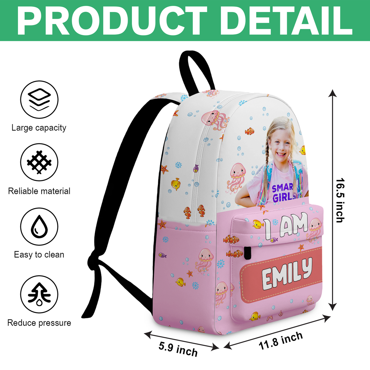 Custom Photo Mermaid Unicorn Dinosaur Astronaut Backpack Personalized Back To School Gift For Kids HA75 892676