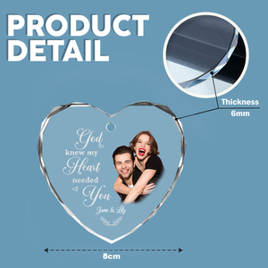 Custom Photo My Favorite Place In All The World Is Next To You Couple Heart Shape Glass Ornament HA75 892838