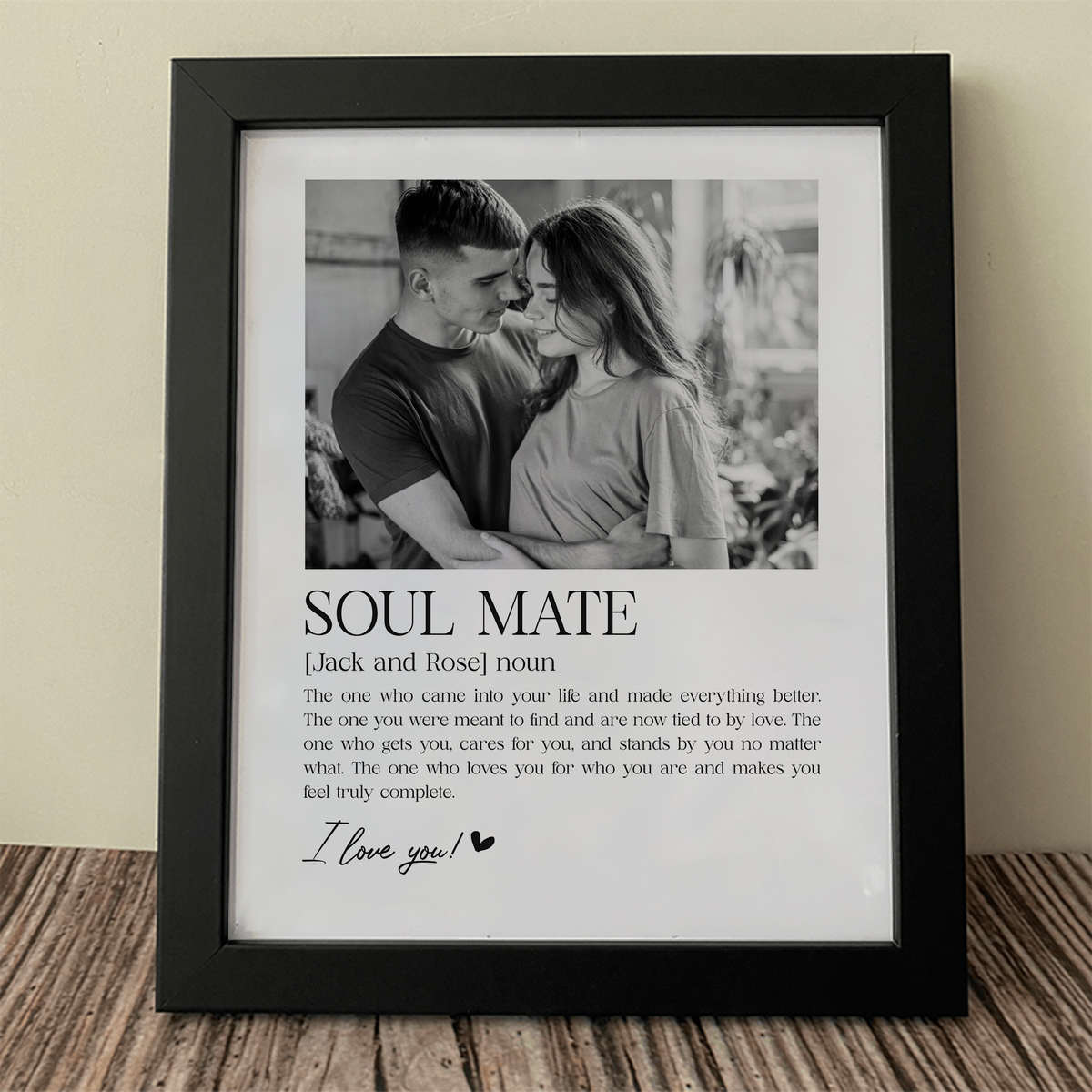 Custom Photo Soul Mate Personalized Picture Frame Couple Anniversary Gift, Valentines Day Gift HA75 920094